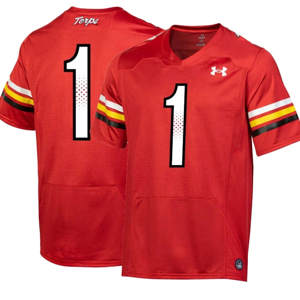 Under Armour Men's Maryland Terps Terrapins Bold Red Jersey In Medium NWT